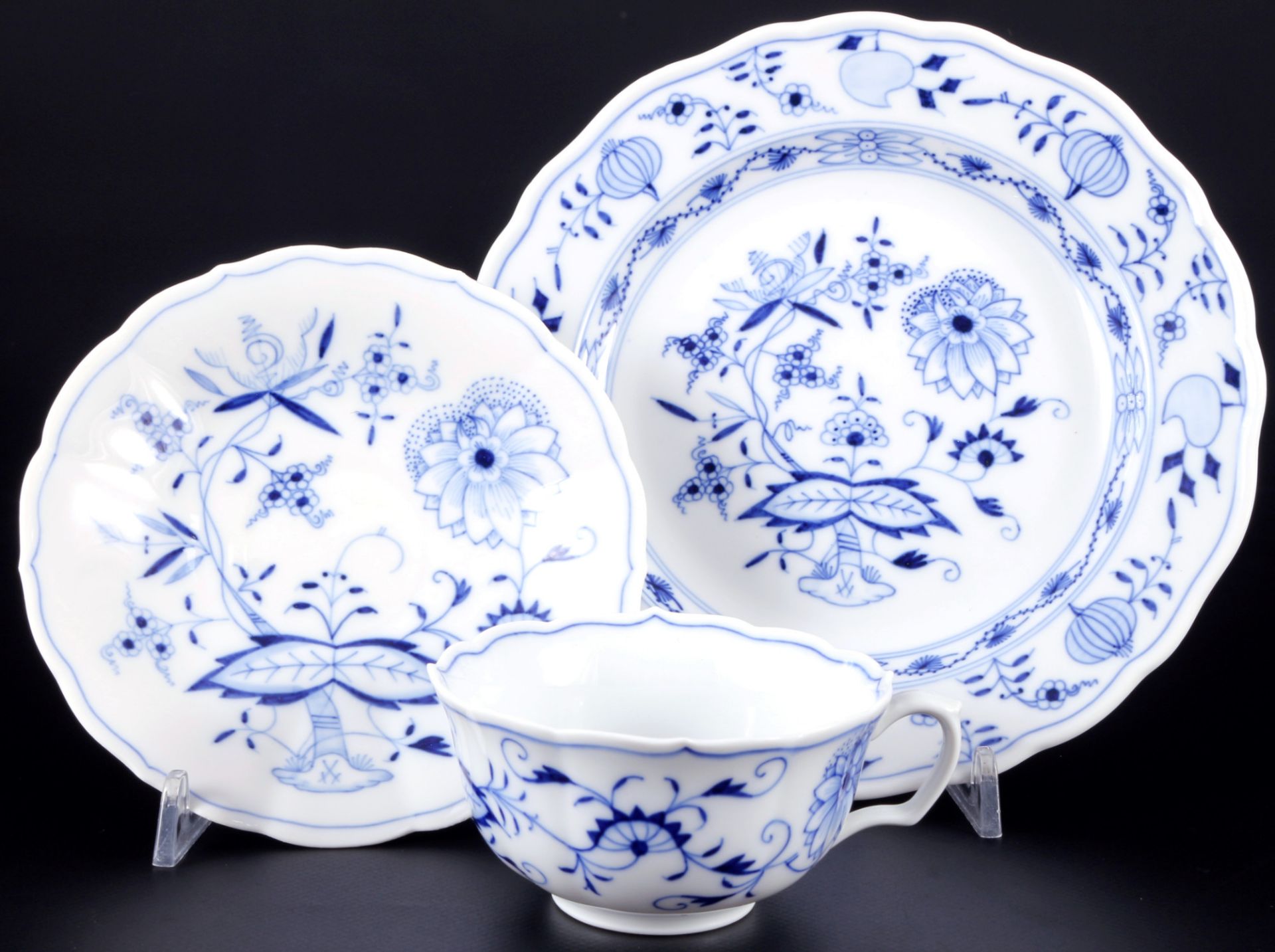 Meissen Zwiebelmuster Teeservice für 7 Personen 1.Wahl, tea service for 7 pers. 1st choice, - Bild 2 aus 9