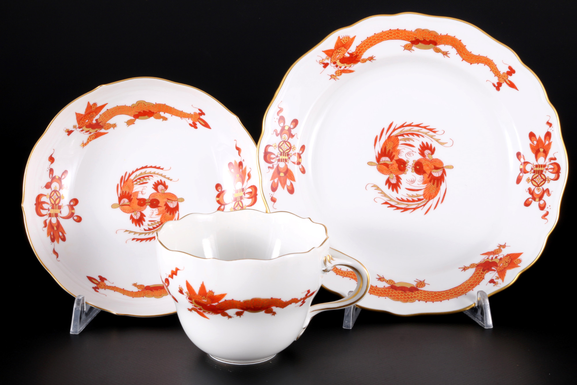 Meissen Red Court Dragon Rich coffee service for 6 persons 1st choice, Kaffeeservice für 6 Personen  - Image 2 of 6