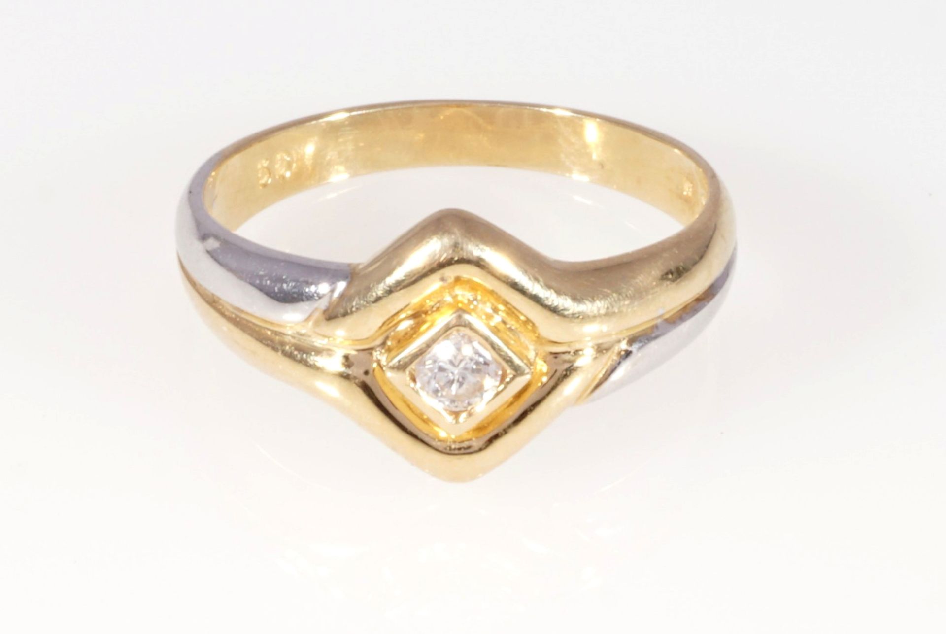 585 Gold Brillant Ring, 14K gold diamond ring, - Bild 3 aus 4