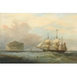 Joseph Heard (1799-1859) Dreimaster auf britischer See, three-mast ship british sea,