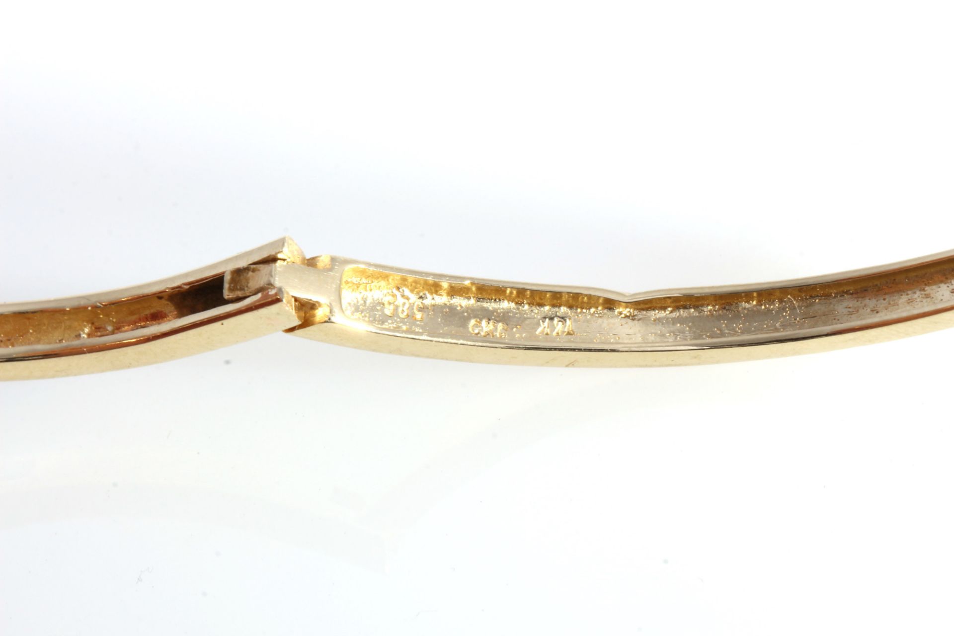 585 gold bracelet with diamonds and sapphires, 14K Gold Armreif mit Brillanten und Saphiren, - Image 4 of 4