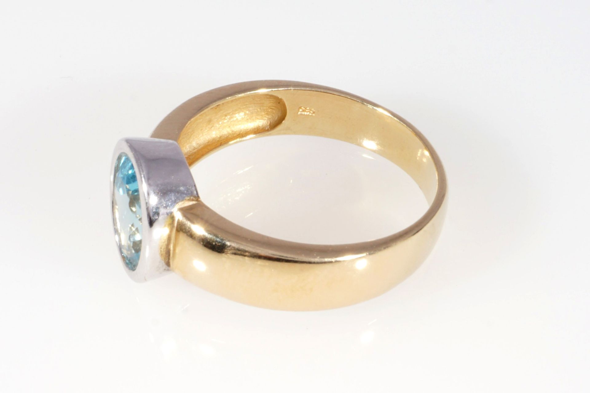 585 Gold Aquamarin Ring , 14K gold aquamarine ring, - Bild 4 aus 4