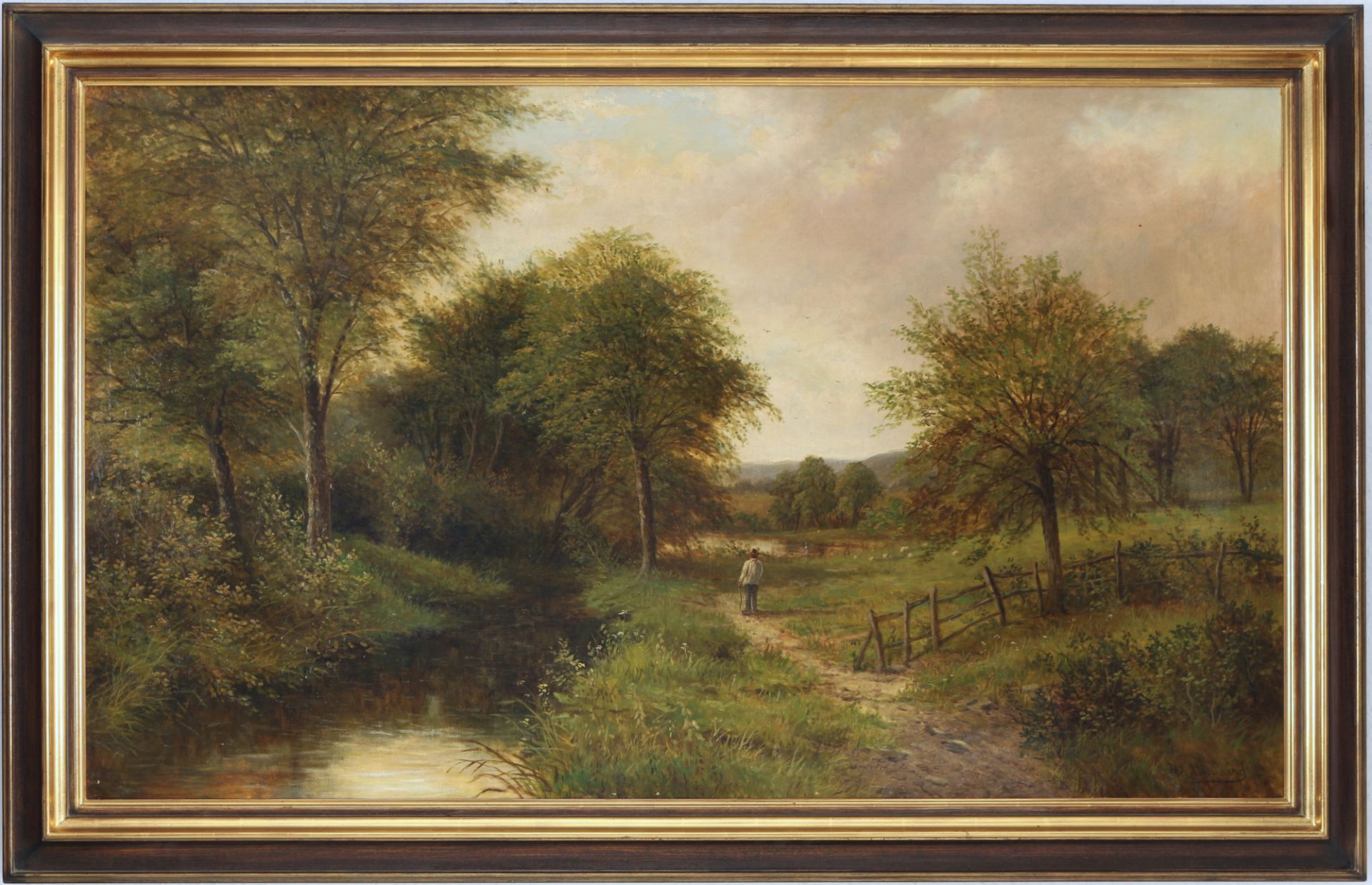 Henry John Kinnaird (1861-1929) Idyllische Landschaft mit Flusslauf, Idyllic landscape with a river, - Bild 2 aus 4