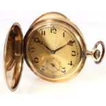 585 Gold große Herren Savonette Taschenuhr, 14K Gold pocket watch,