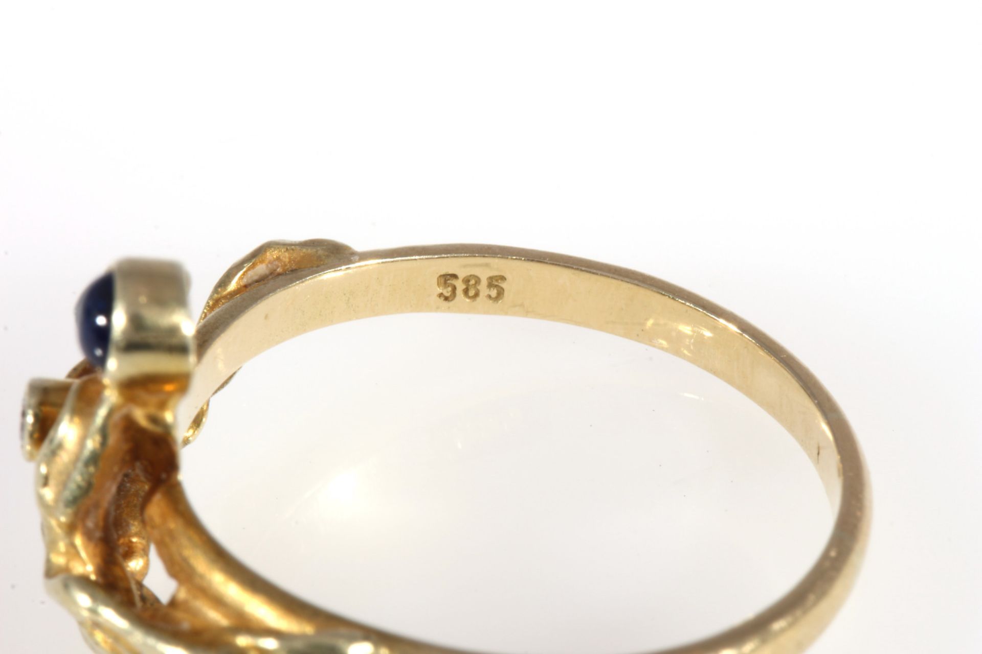 585 Gold Ring mit Saphiren und Brillanten, 14K gold ring sapphires and diamonds, - Image 4 of 4