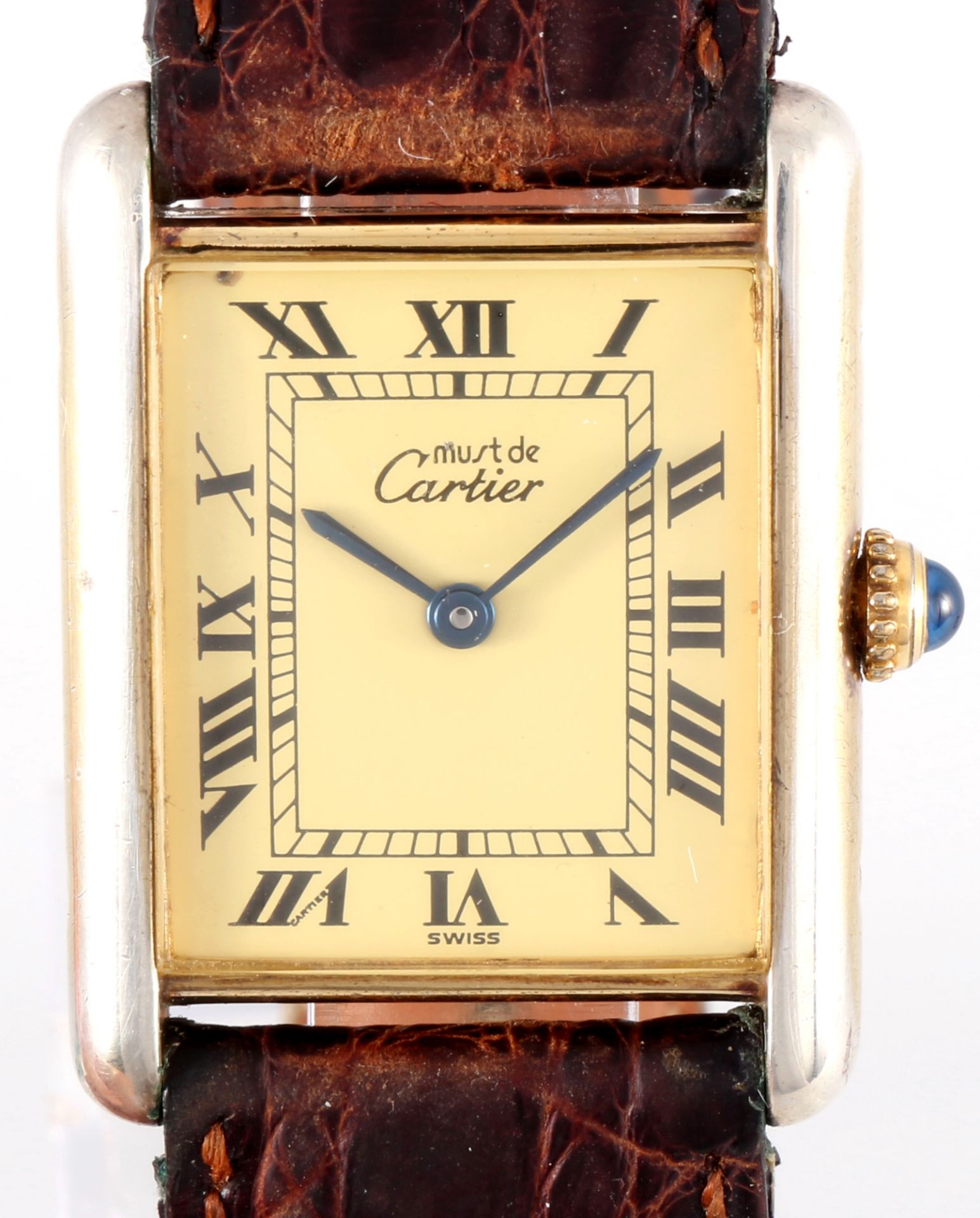 Cartier Tank Vermeil Damen Armbanduhr, women's wrist watch, - Image 3 of 8