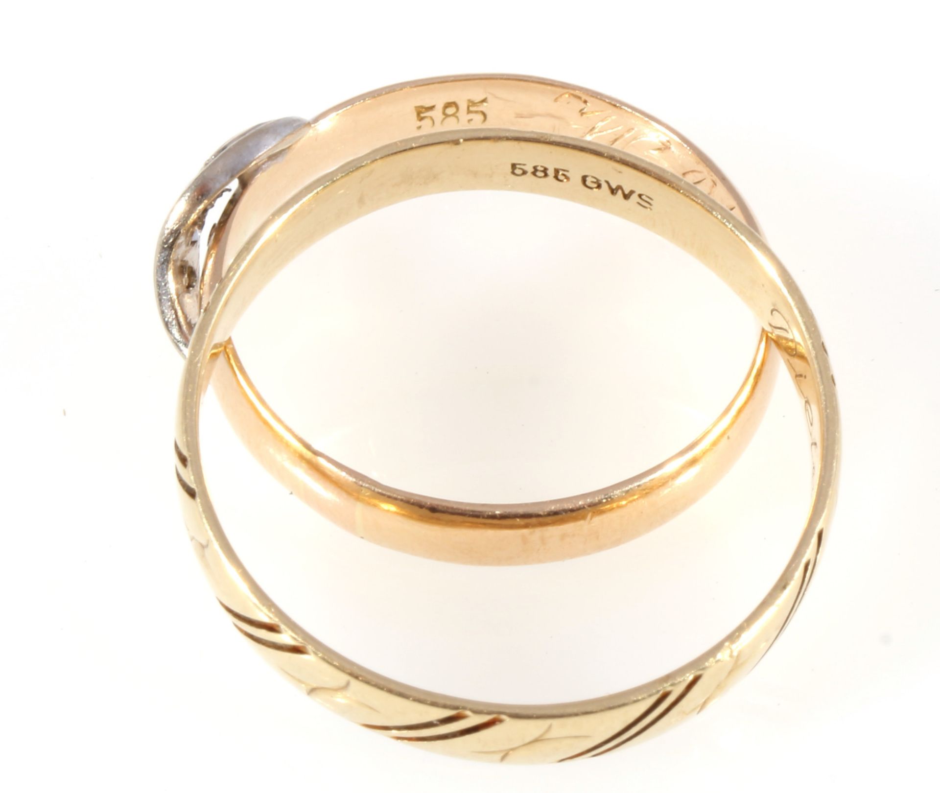 585 Gold 2 Ringe, 14K gold 2 rings, - Image 3 of 3