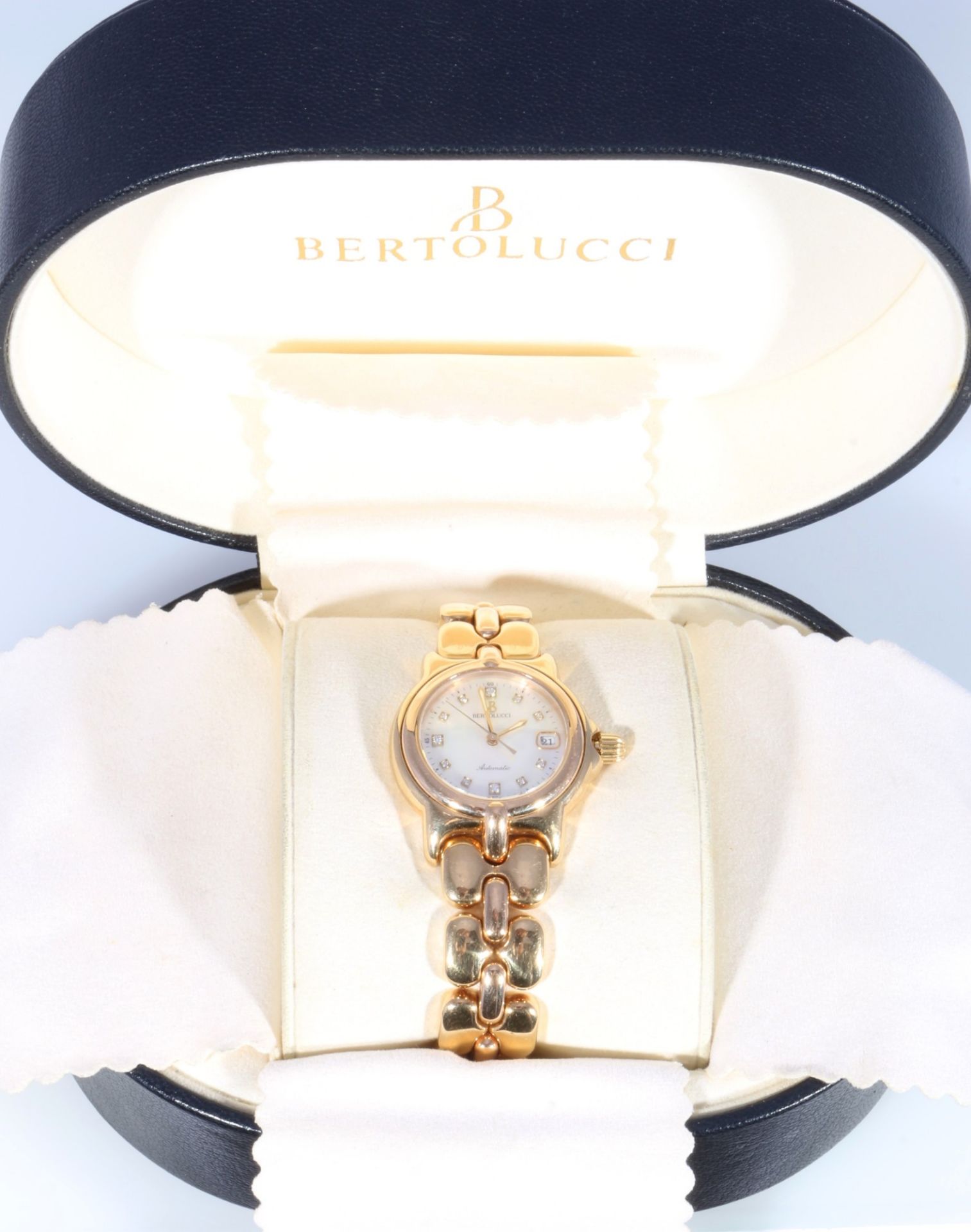 Bertolucci Pulchra 750 Gold Damen Armbanduhr mit Diamanten, 18K women's wrist watch with diamonds, - Image 3 of 9