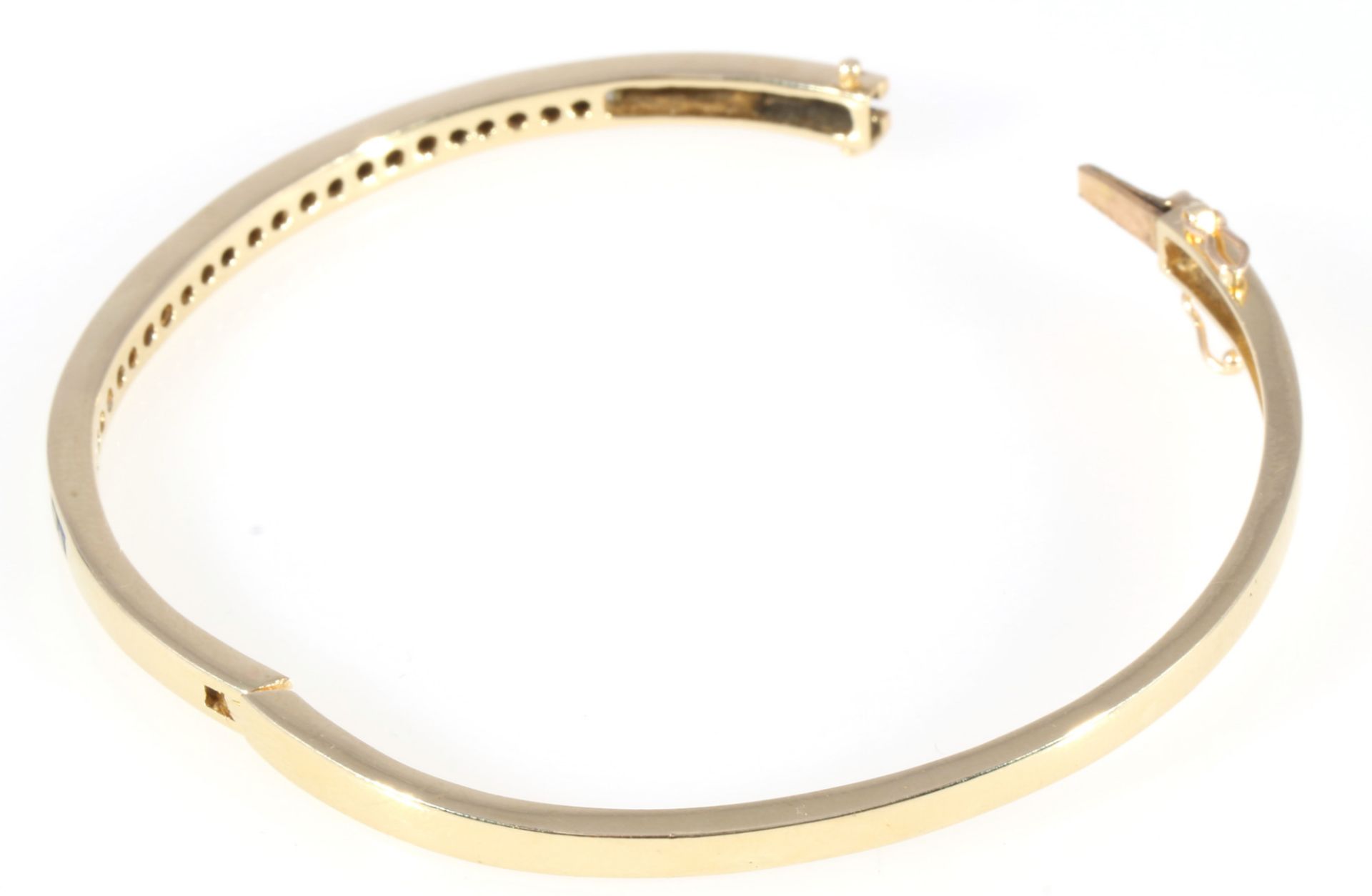 585 Gold Armreif mit Brillanten und Saphiren, 14K gold bracelet with diamonds and sapphires, - Image 3 of 4