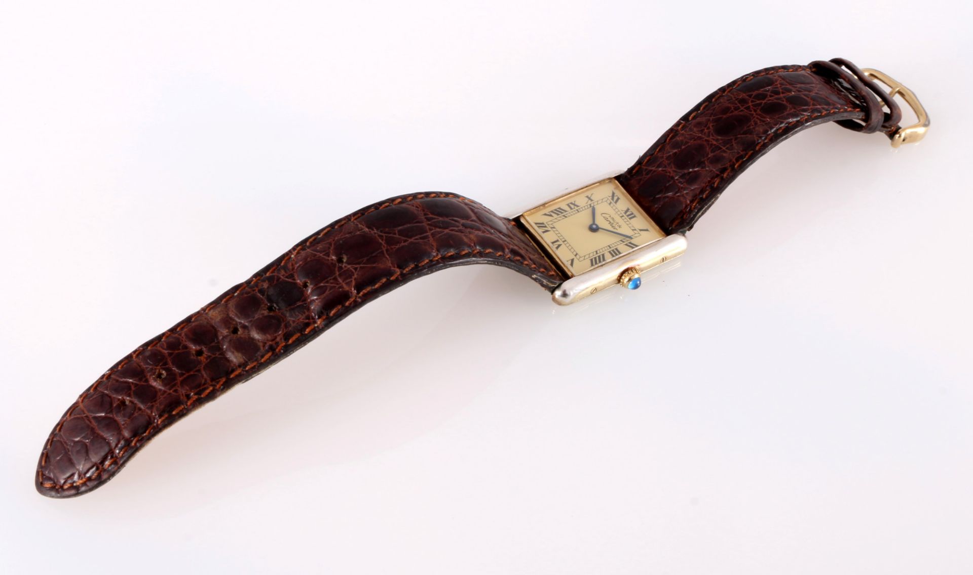 Cartier Tank Vermeil Damen Armbanduhr, women's wrist watch, - Image 4 of 8