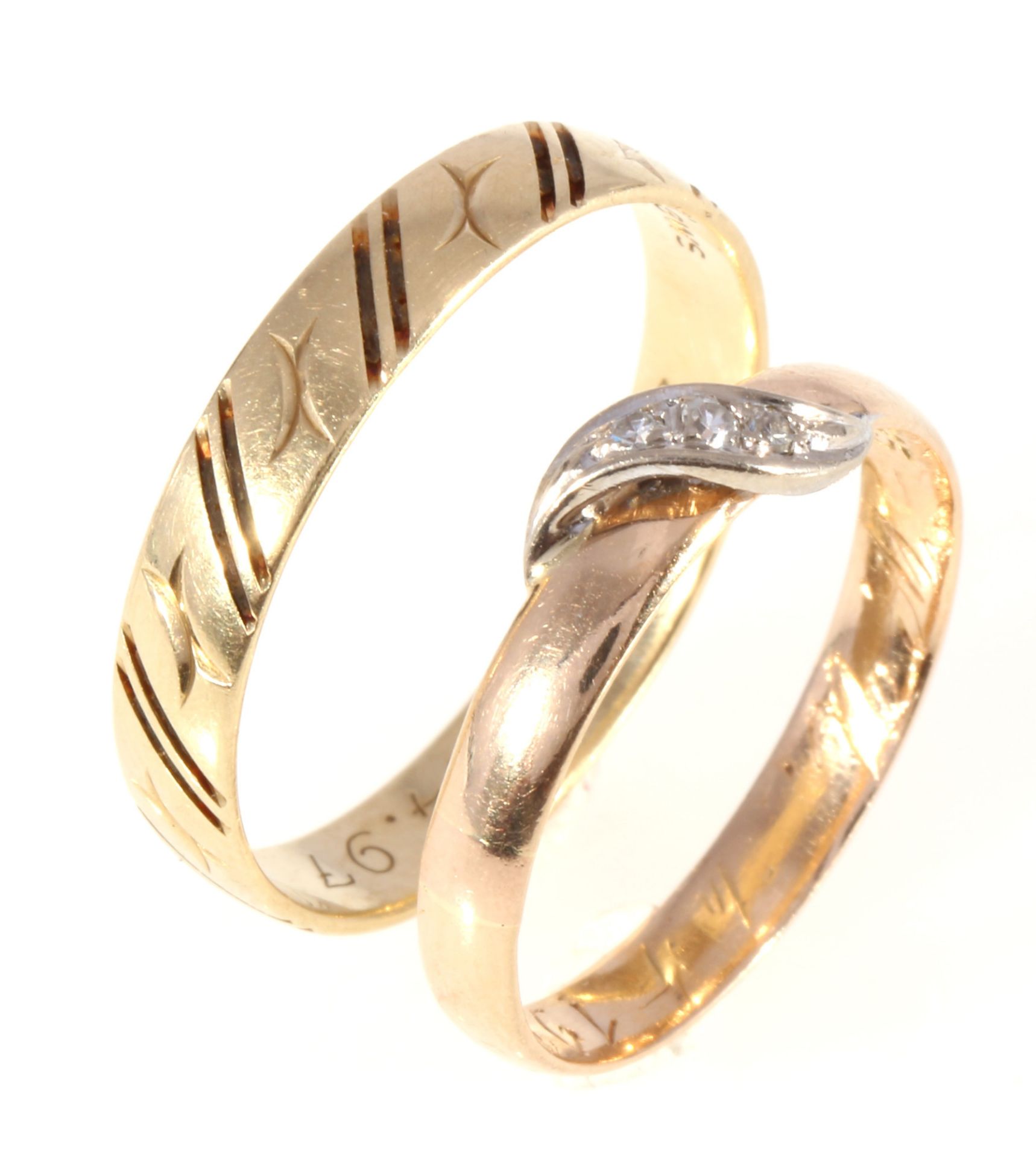 585 Gold 2 Ringe, 14K gold 2 rings, - Image 2 of 3