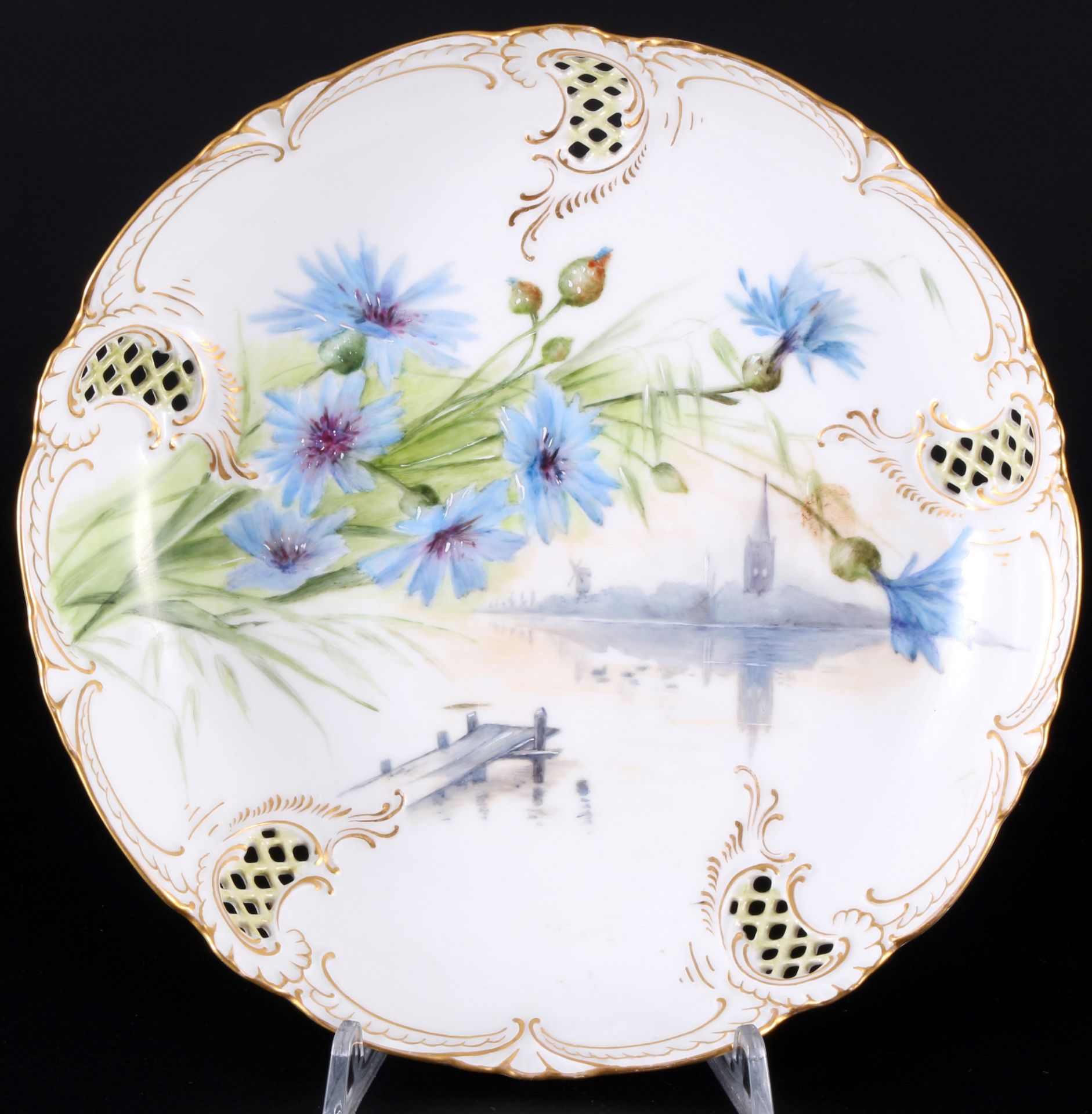 Nymphenburg 4-teiliges Zierporzellan, diverse Dekore, 4-piece decorative / splendor porcelain, - Image 3 of 5