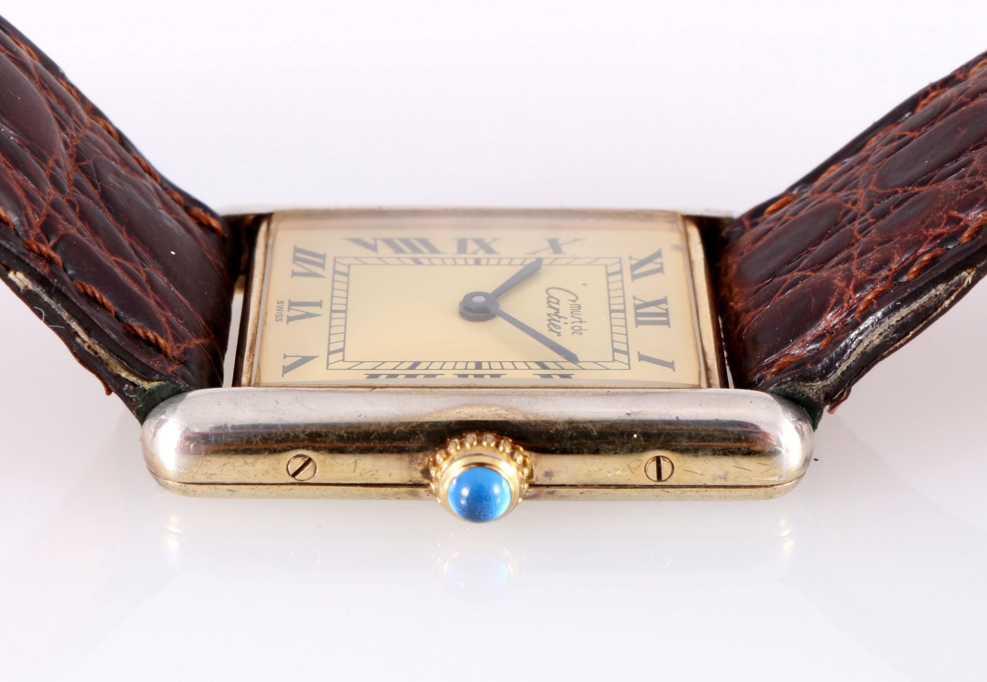 Cartier Tank Vermeil Damen Armbanduhr, women's wrist watch, - Image 5 of 8