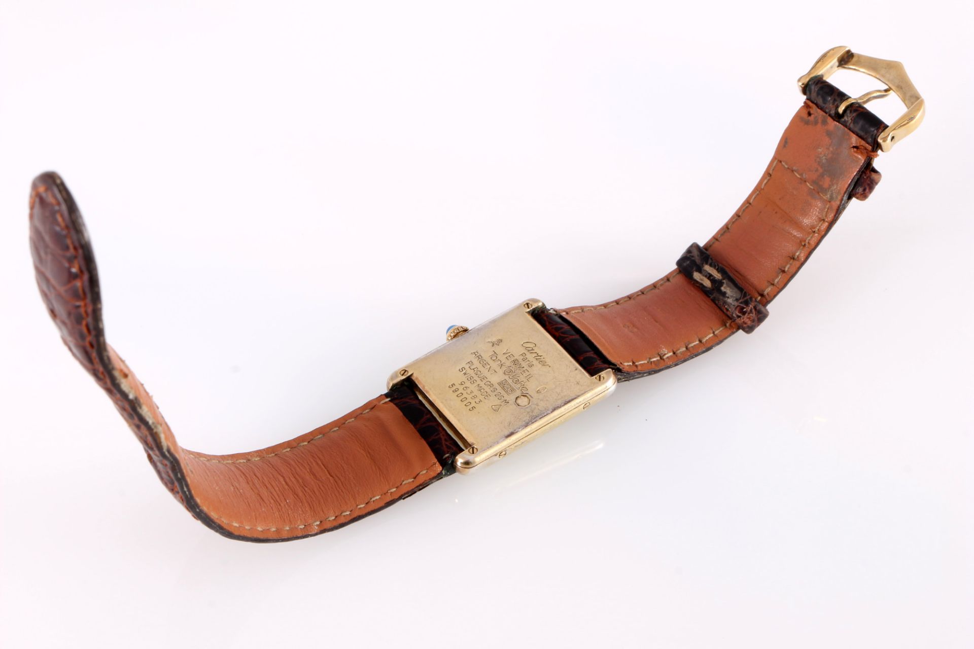 Cartier Tank Vermeil Damen Armbanduhr, women's wrist watch, - Image 6 of 8