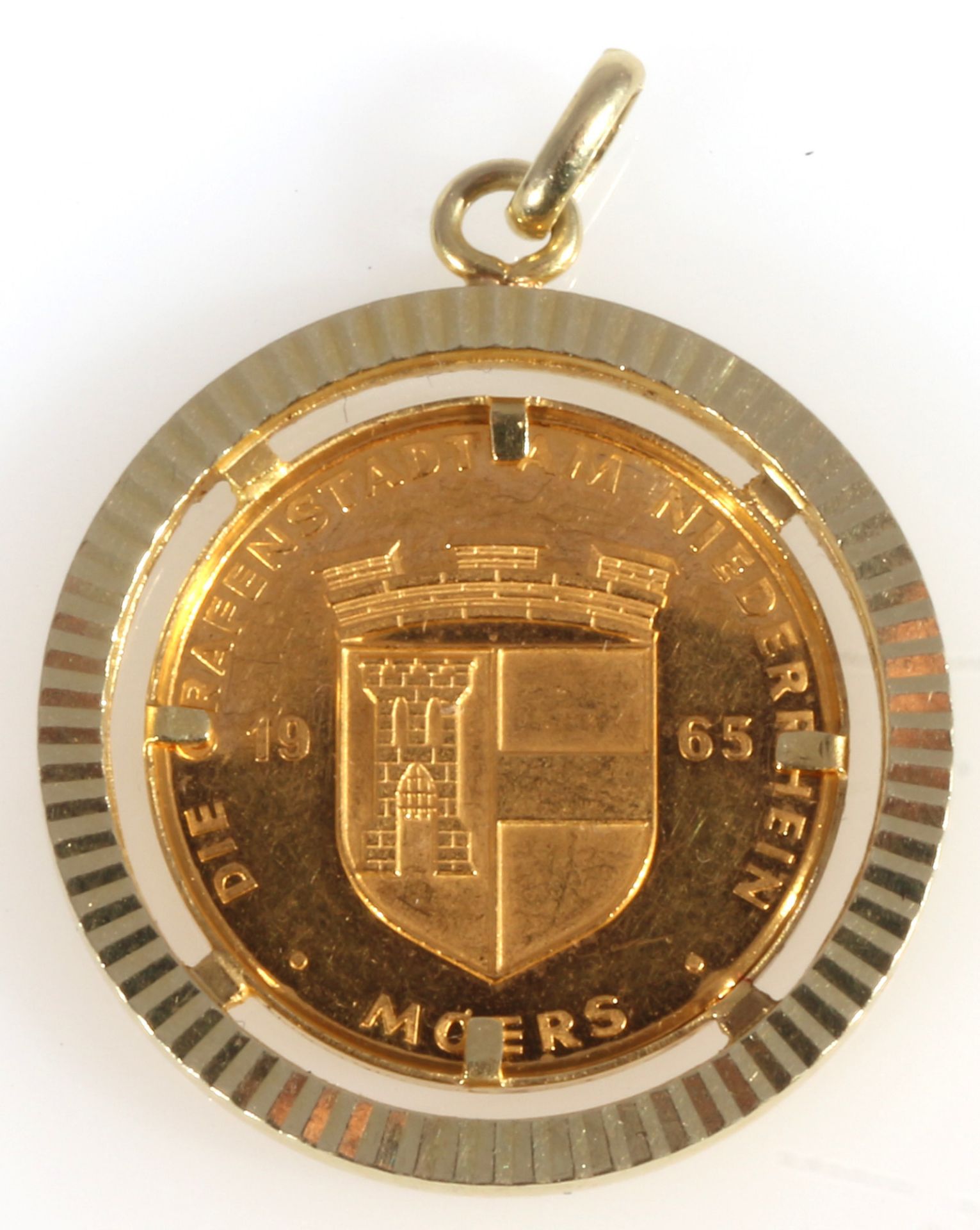Goldmünze / 986 Gold Medaille Die Grafenstadt am Niederrhein Moers 1965, 986 gold medal coin, - Image 2 of 3