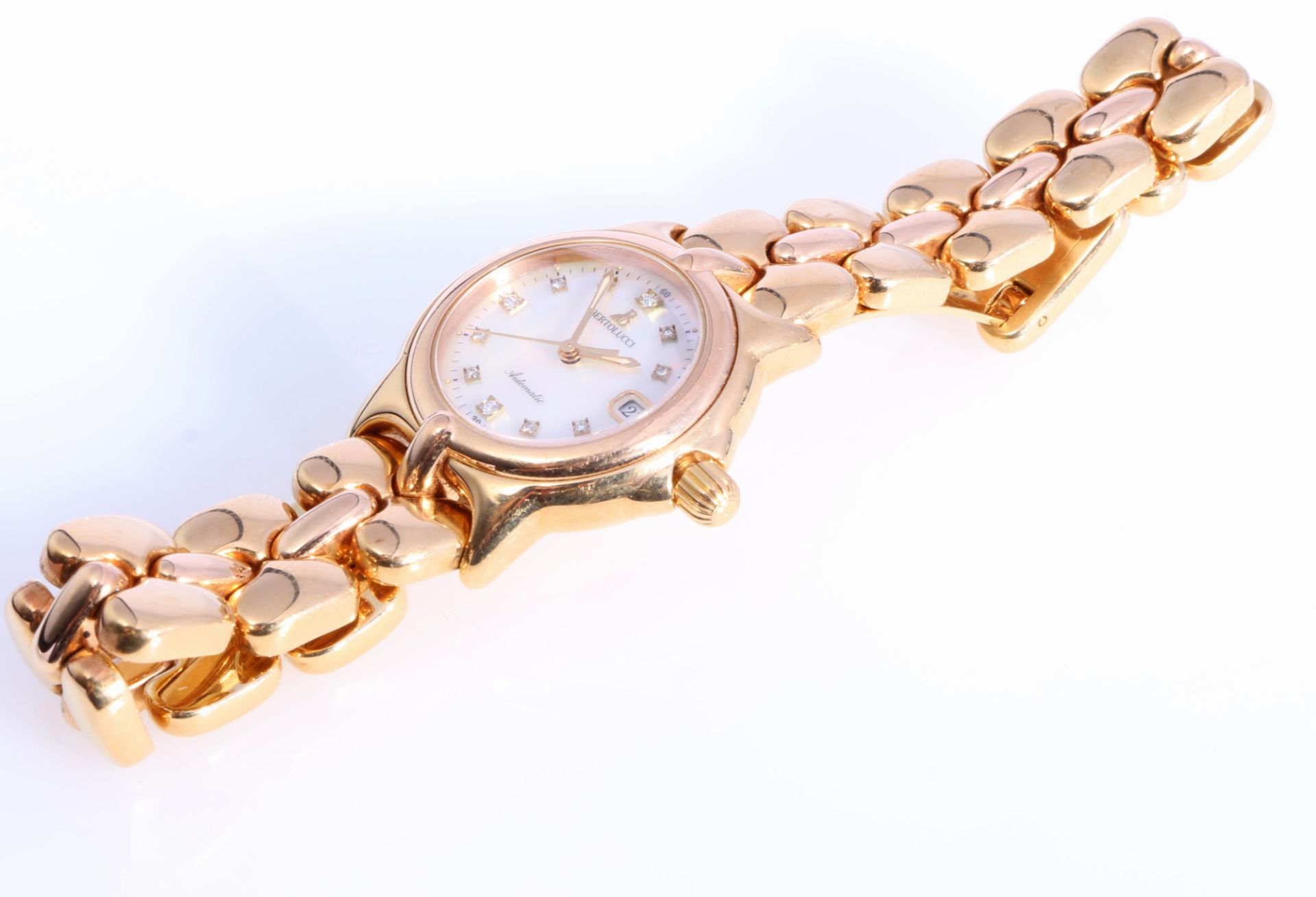 Bertolucci Pulchra 750 Gold Damen Armbanduhr mit Diamanten, 18K women's wrist watch with diamonds, - Image 4 of 9