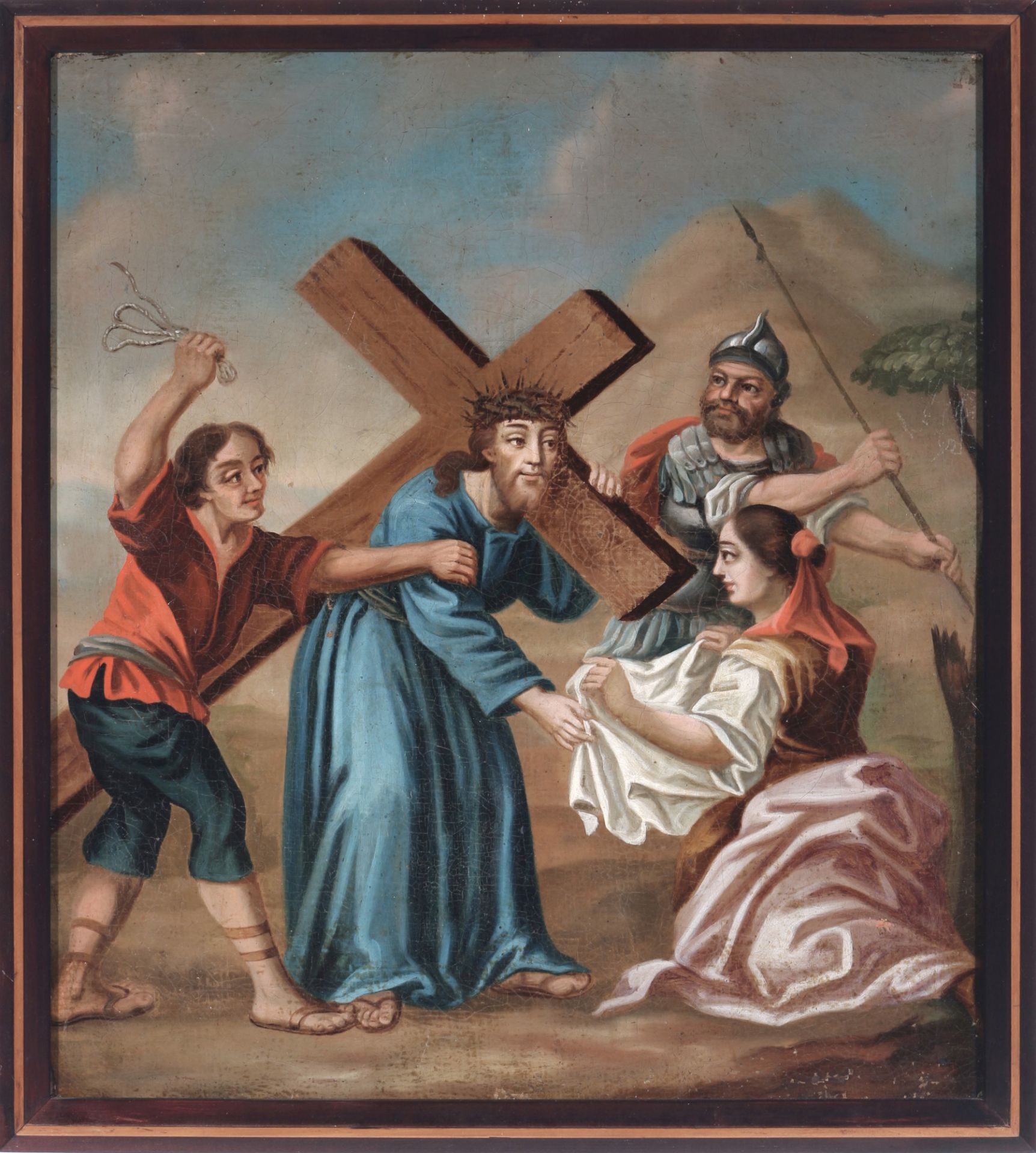 Altmeister 18. Jahrhundert Kreuzweg 6. Station - Veronika reicht Jesus ein Schweisstuch - Bild 2 aus 5