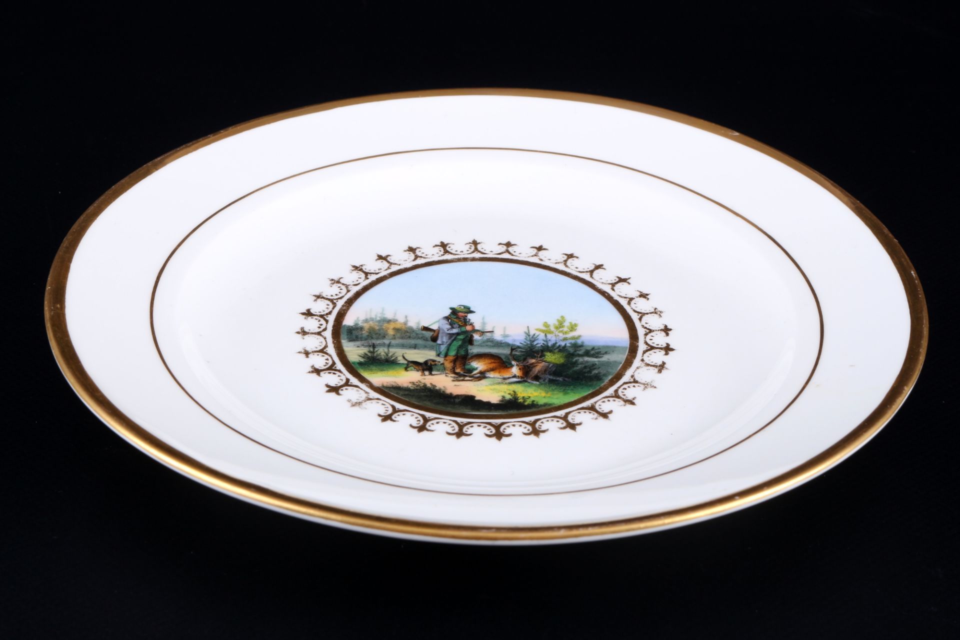 Nymphenburg 1850-1862 Teller mit Jagdszenerie, plate with hunting scenery, - Image 3 of 5