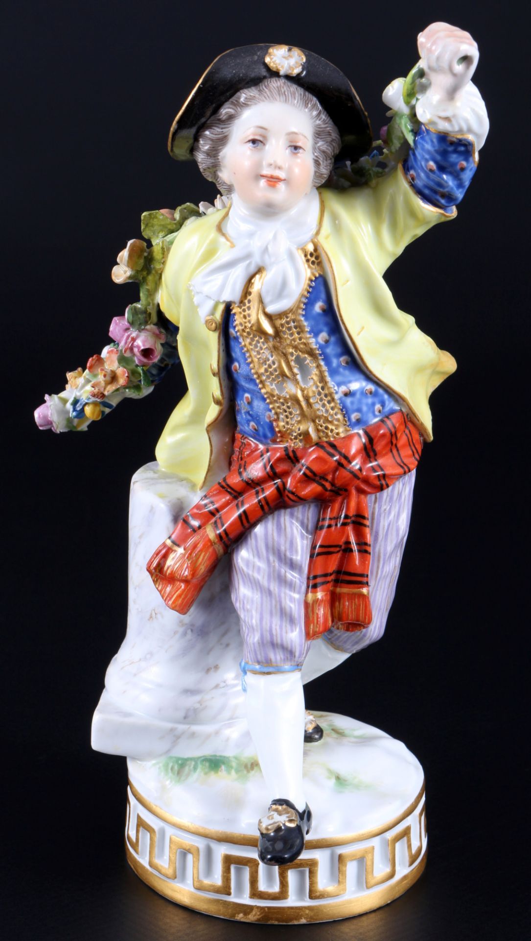 Meissen Gärtner mit Girlande 1.Wahl, Knaufmarke, gardener with garland 1st choice,