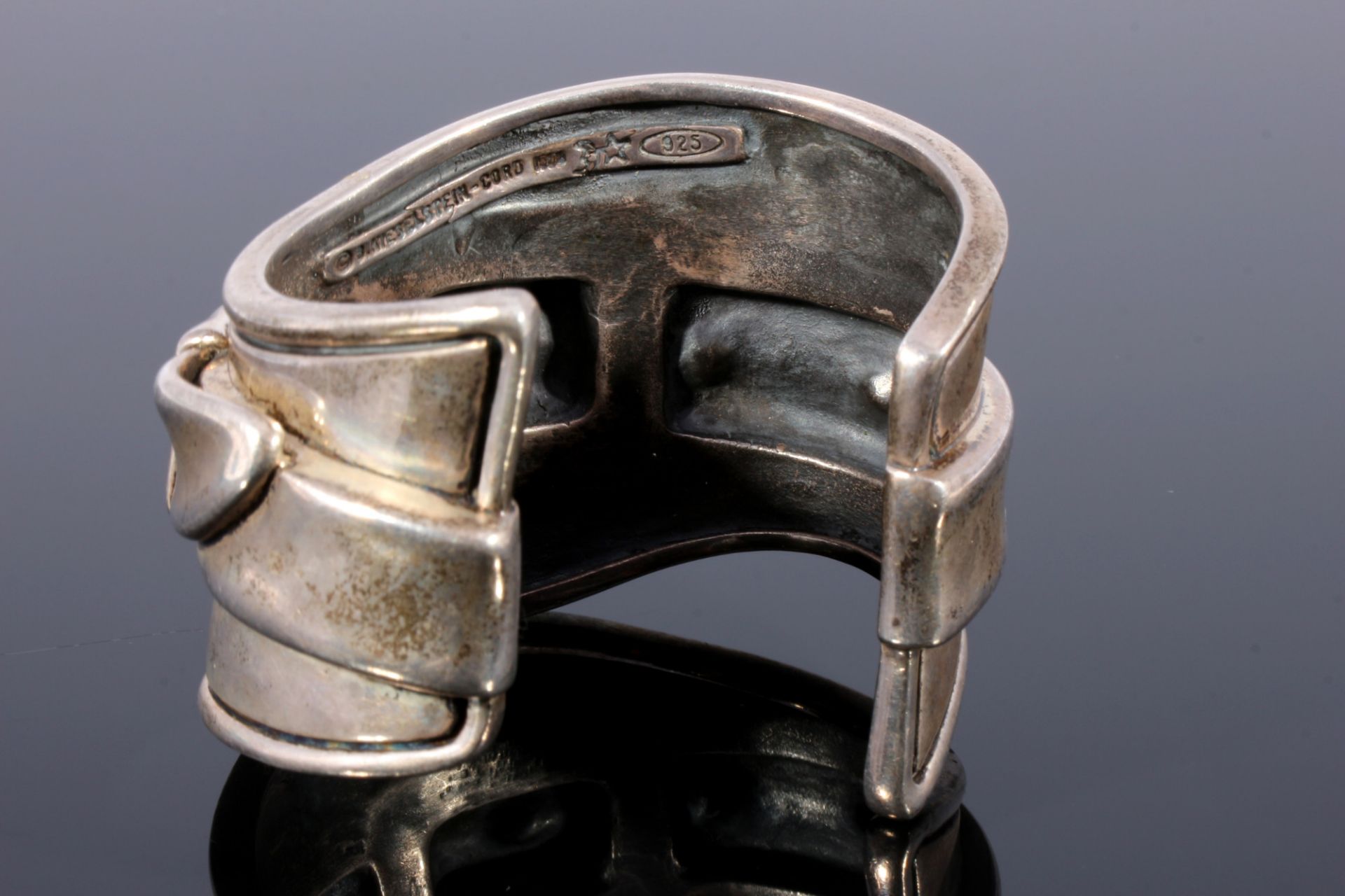 Barry Kieselstein-Cord 925 Silber Design Armreif mit Gürtelschnalle, sterling silver bangle, - Bild 3 aus 4