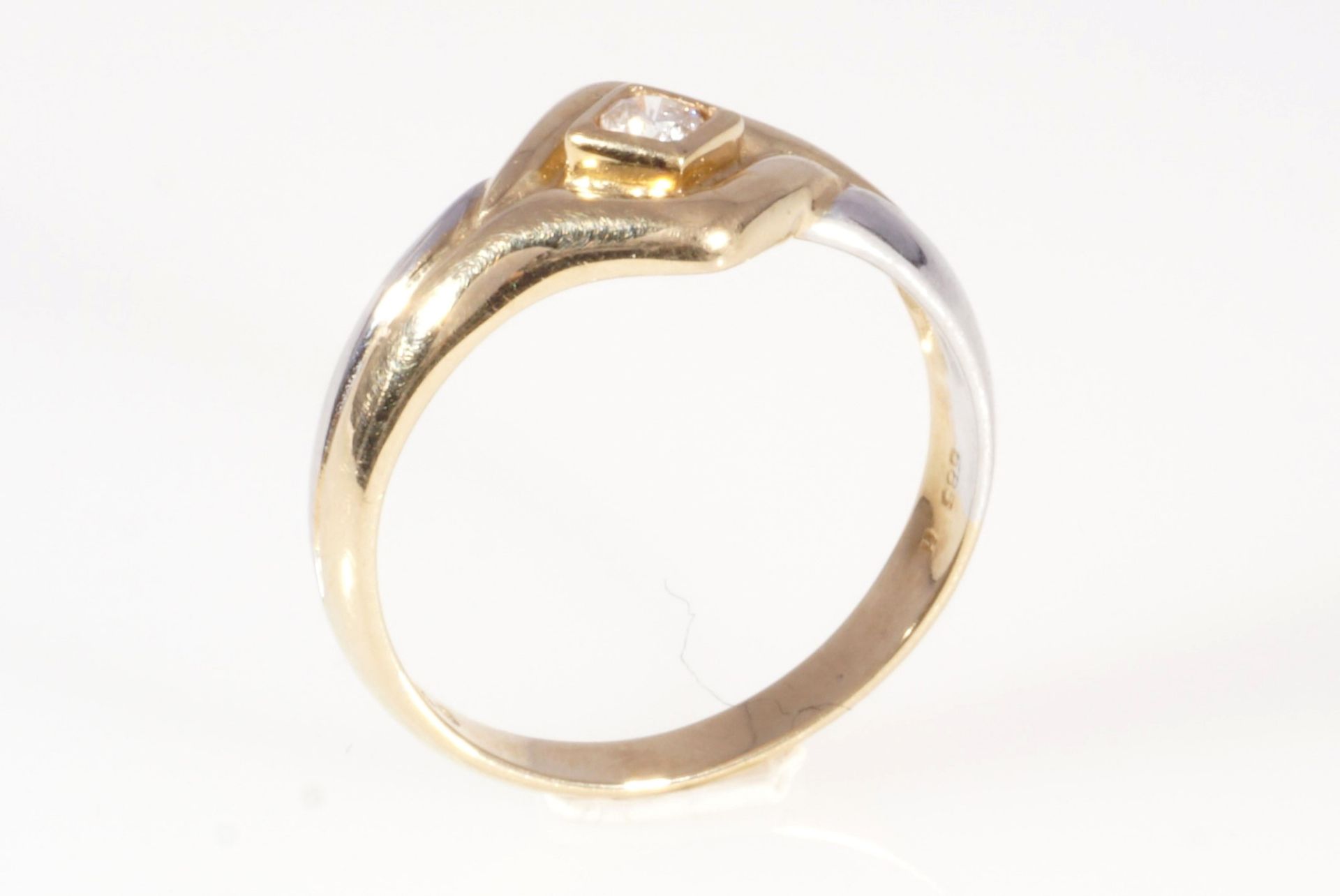 585 Gold Brillant Ring, 14K gold diamond ring, - Bild 2 aus 4