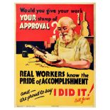 Propaganda Poster Bill Jones Stamp of Approval Motivation Violin Maker