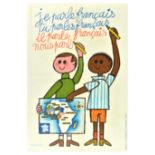 Propaganda Poster Africa Speaks French Je Parle Francais