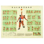 Sport Poster Basketball Rules Ball Game USSR