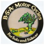 Advertising Poster BSA Motor Cycles Sidecar