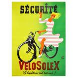 Advertising Poster Securite VeloSolex Moped Bicycle Cycling Bike