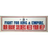 War Poster Fight For King And Empire WWI Recruitment UK