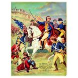Propaganda Poster USA Independence Savannah Battle Casimir Pulaski Cavalry