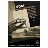 Advertising Poster VDM Propeller Luftwaffe Airplane Parts WWII Nazi