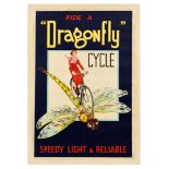 Advertising Poster Dragonfly Cycle Bicycle Speedy Light Reliable Cycling