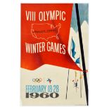 Sport Poster Olympic Winter Games 1960 Squaw Valley Slalom Skiing