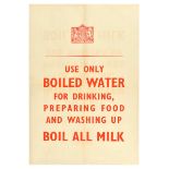 War Poster Use Only Boiled Water WWII