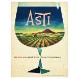 Advertising Poster Asti California Wine Vineyard Sonoma