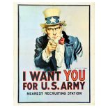 War Poster I Want You For US Army Vietnam Montgomery Flagg Uncle Sam