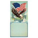 Propaganda Poster US Eagle Flag Capitol Statue Liberty Earth Globe