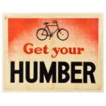 Advertising Poster Humber Bicycle Bike Cycling