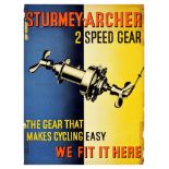 Advertising Poster Sturmey Archer Speed Gear Cycling Bicycle