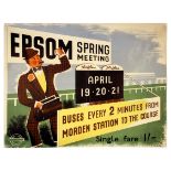 London Underground Poster Epsom Horse Racing Spring Meeting