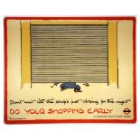 London Underground Poster Fougasse Do Your Shopping Early Door