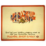 London Underground Poster Fougasse Please Shop Early