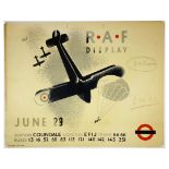 London Underground Poster Hans Schleger RAF Display Plane Parachute