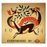 London Underground Poster Dora M Batty Eastertide Everywhere Art Deco