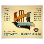 London Underground Poster Dooley Cricket Oval Test Match