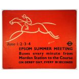 London Underground Poster Goodenough Epsom Summer Meeting Horse Race