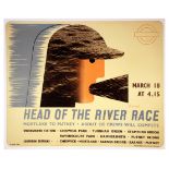London Underground Poster Davies Rowing Head of the River Face