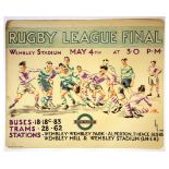 London Underground Poster Herry Perry Rugby League Final Wembley Stadium